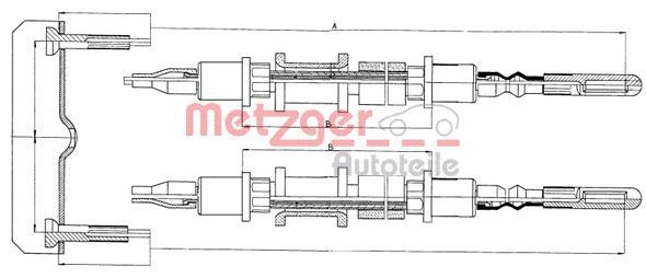 METZGER Żażné lanko parkovacej brzdy 11.5821 METZGER 11.5821 Lanko ručnej brzdy Opel Omega A Caravan cena