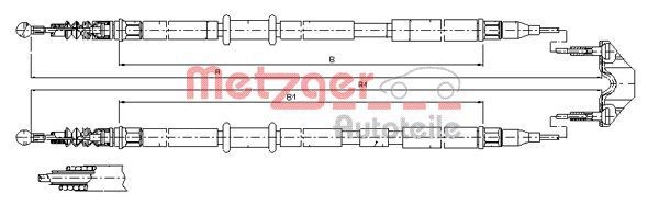 METZGER Handbremsseil 11.5953 11.5953 Handbremse METZGER JAGUAR F-PACE