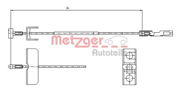 METZGER Tautrekk, håndbremse 11.6802 11.6802 Håndbrekk NISSAN MAXIMA METZGER