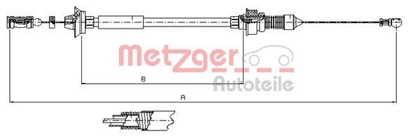 METZGER Gasvajer 1173.7 1173.7 METZGER gaskabel PEUGEOT 309