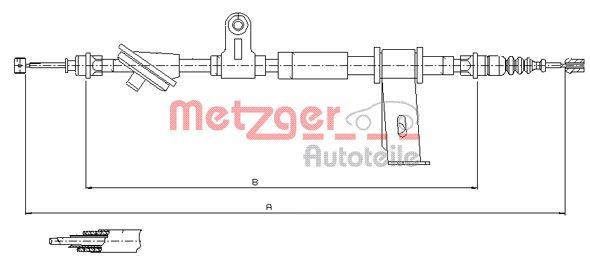 METZGER Żażné lanko parkovacej brzdy 12.0102 Lanko ručnej brzdy METZGER 166 12.0102 lacné