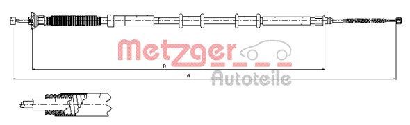 METZGER Handbromsvajer 12.0716 12.0716 METZGER bromsvajer Fiat 850