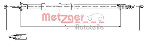 METZGER Handbromsvajer 12.0726 12.0726 METZGER handbromsvajer FIAT 850