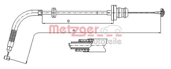 Cabo do acelerador METZGER 12.7302 METZGER 12.7302 Cabo do acelerador FIAT PANDA 2015