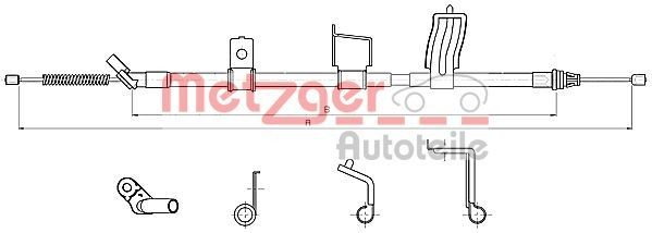 METZGER Handbromsvajer 17.0326 17.0326 METZGER parkeringsbroms Nissan NP300 PICKUP