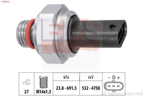 EPS Uitlaatgasdruk sensor 1.980.013 1.980.013 Uitlaatgasdruk sensor EPS KIA RIO