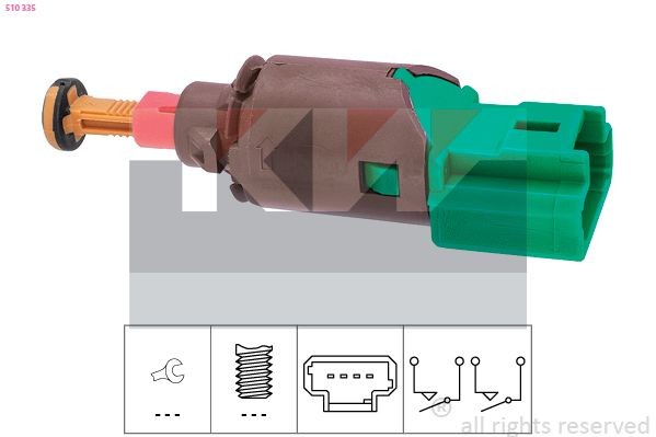 KW Slēdzis, Sajūga vadība (Tempomat) 510 335 510 335 Slēdzis sajūga pedālis RENAULT SAFRANE KW