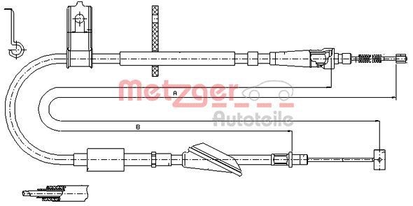 METZGER Handbromsvajer 17.5046 17.5046 METZGER handbromsvajer SUZUKI VITARA