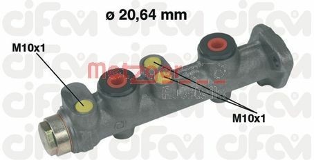 Hovedbremsesylinder METZGER 202-066 METZGER 202-066 Bremsepumpe FIAT PANDA 2000