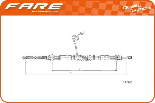FARE SA Ντίζα, φρένο ακινητοποίησης 18240 Χειρόφρενο FARE SA Ford TRANSIT 18240