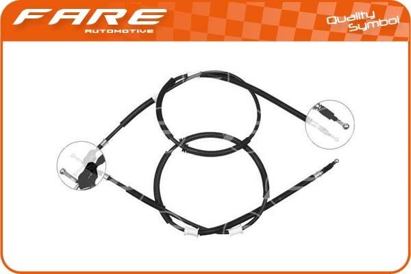 FARE SA Cabo de aço, travão de estacionamento 18670 Cabo de freio de estacionamento FARE SA OPEL 18670