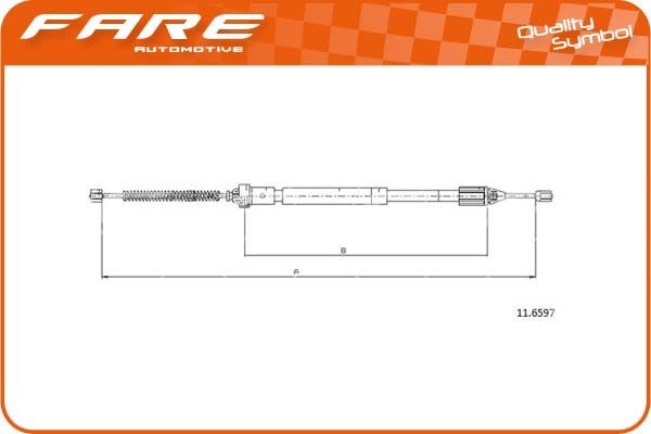FARE SA Handbromsvajer 18872 18872 FARE SA elektrisk handbroms