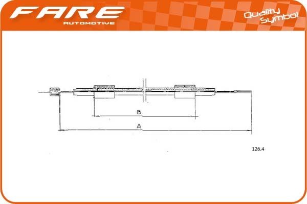 FARE SA Tirette de capot moteur 28350 Fiat 850 Capot FARE SA 28350