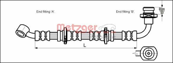 METZGER Brzdová hadica 4110071 4110071 Brzdové hadice METZGER SUZUKI CARRY Kasten