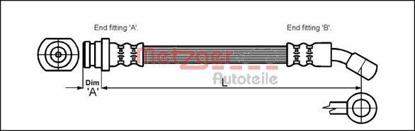 METZGER Brake hose 4110072 Suzuki ALTO METZGER brake hose 4110072