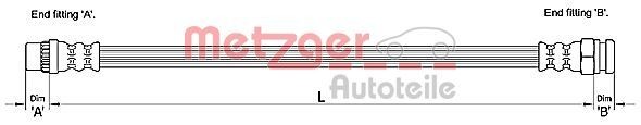 METZGER Bremžu šļūtene 4110228 METZGER 4110228 Bremžu šļūtenes Peugeot Partner Tepee cena