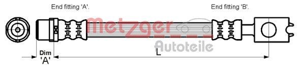 METZGER Bremseslange 4110262 Bremseslange ISUZU METZGER 4110262