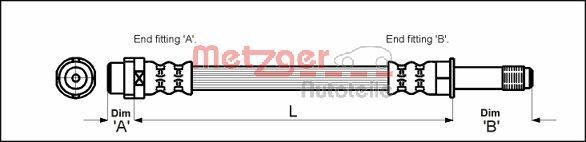 METZGER Ελαστικός σωλήνας φρένων 4110331 Ελαστικός σωλήνας φρένων METZGER EQB 4110331 φθηνά