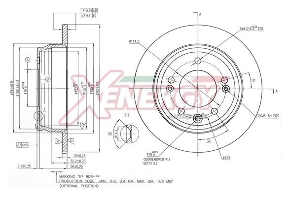 AP XENERGY Bromsskiva X601487 X601487 AP XENERGY bromsskivor Hyundai i30