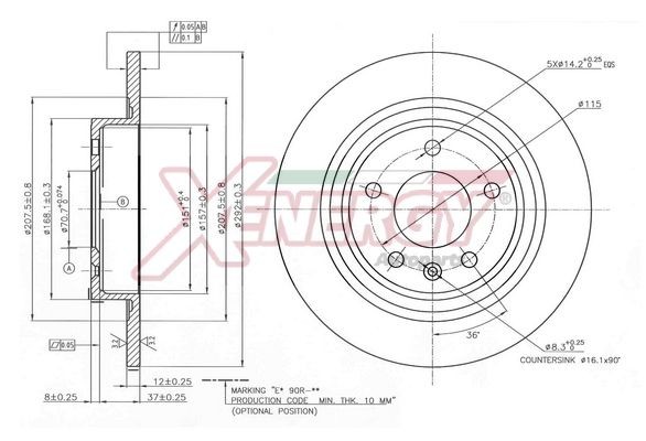 AP XENERGY Disco freno X601488 Costo Dischi freno sportivi AP XENERGY OPEL X601488