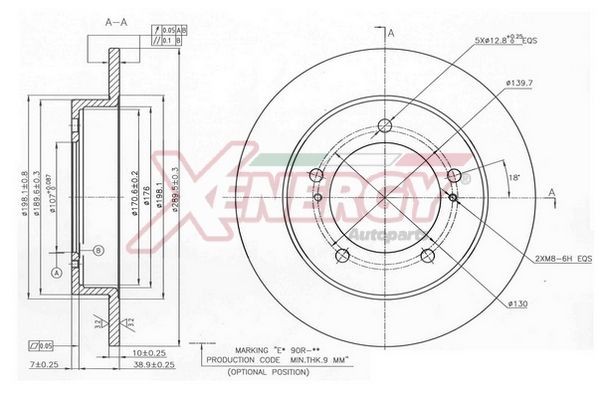 AP XENERGY Disco freno X601533 AP XENERGY X601533 Disco freno SUZUKI SJ 410 SUV Cabrio (OS) 1.0 (SJ410) 45 CV 1987