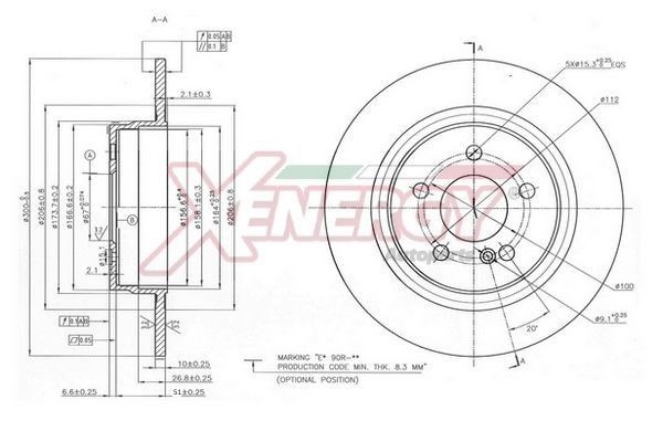 AP XENERGY Piduriketas X601543 X601543 Pidurikettad MERCEDES-BENZ GLK AP XENERGY