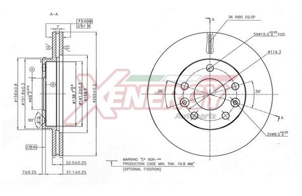 AP XENERGY Bremseskive X602787 X602787 Bremseskive RENAULT ZOE AP XENERGY