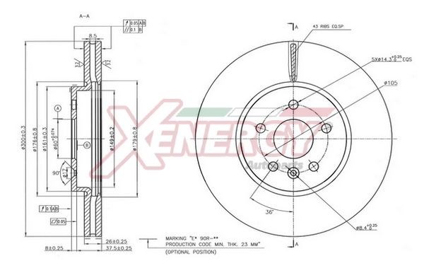 AP XENERGY Disco freno X602788 Costo Dischi freno sportivi AP XENERGY OPEL X602788