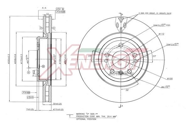 AP XENERGY Disque de frein X602819 X602819 Disques de frein MERCEDES-BENZ CITAN AP XENERGY