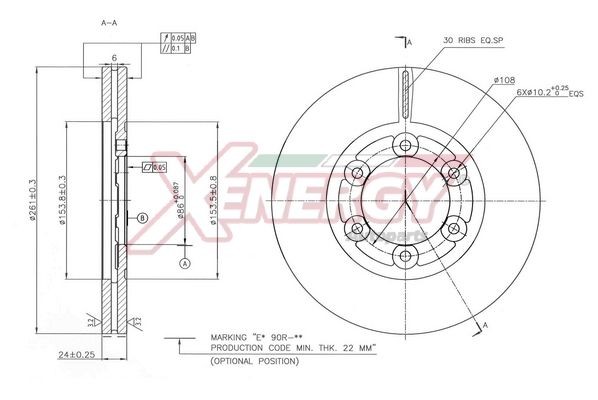 AP XENERGY Bremseskive X602829 X602829 Bremseskive KIA RIO AP XENERGY