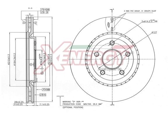 AP XENERGY Bremsscheibe X602857 X602857 Bremsscheibe VW T-ROC AP XENERGY kaufen