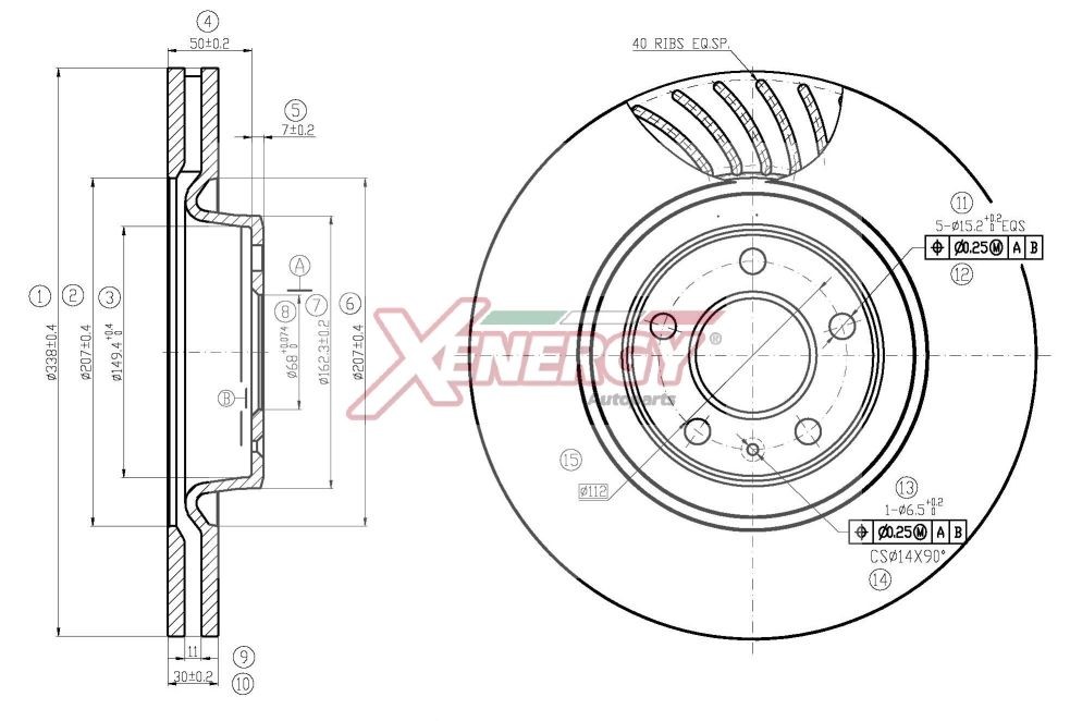 AP XENERGY Bremsscheibe X602864 X602864 Bremsscheiben AUDI COUPE AP XENERGY kaufen