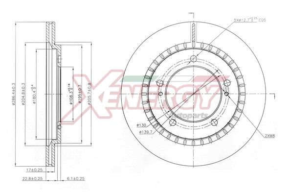AP XENERGY Disque de frein X602868 X602868 Disques de frein SUZUKI SX4 AP XENERGY
