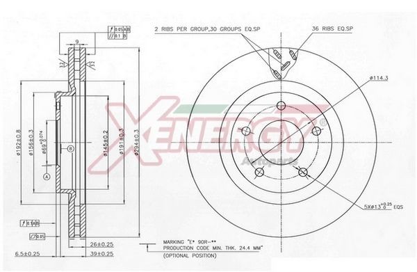 AP XENERGY Brake disc X602914 X602914 AP XENERGY performance brake discs for HONDA