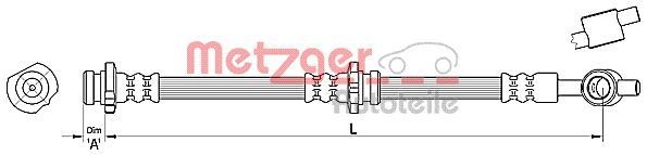 METZGER Bromsslang 4110383 METZGER 4110383 Bromsslang Nissan Almera Tino original