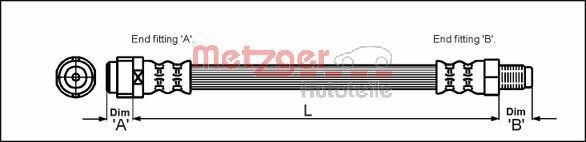 METZGER Flexible de frein 4110574 Flexible de frein METZGER Série 123 4110574 pas cher