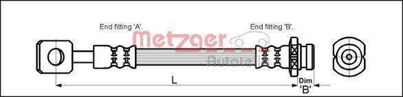 METZGER Ελαστικός σωλήνας φρένων 4110602 Ελαστικός σωλήνας φρένων METZGER CAMARO 4110602 φθηνά