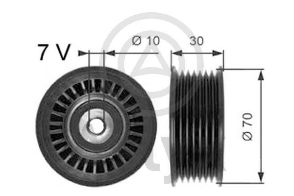 Aslyx Deflection / Guide Pulley, v-ribbed belt AS-521121 Renault CLIO Aslyx guide pulley AS521121