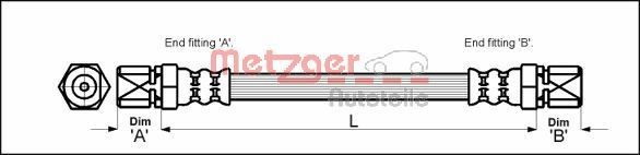 METZGER Bremseslange 4112109 Bremseslange METZGER MAVERICK 4112109 billige