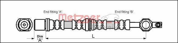 METZGER Bromsslang 4112213 4112213 METZGER bromsslangar NISSAN X-TRAIL