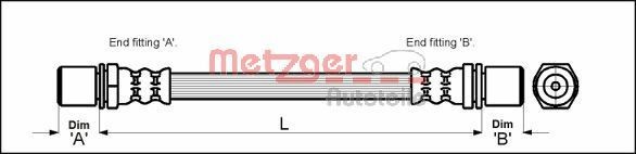 METZGER Pidurivoolik 4112214 4112214 Pidurivoolik TOYOTA COROLLA METZGER