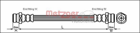 METZGER Brzdová hadica 4113305 METZGER 4113305 Brzdové hadice MAZDA 626 II Hatchback (GC) lacné