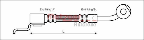 METZGER Brake hose 4113523 Jeep PATRIOT METZGER brake hose 4113523