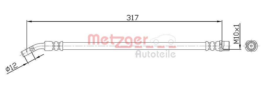 METZGER Bremsschlauch 4113680 4113680 METZGER SMART Bremsschlauch hinten links