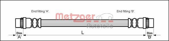METZGER Bromsslang 4114637 DACIA bromsslangar METZGER 4114637