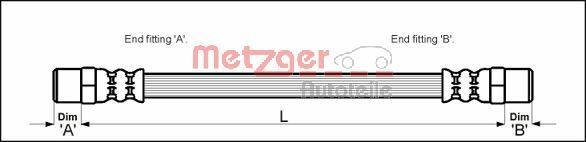 METZGER Flexible de frein 4114672 Seat IBIZA Durite de frein METZGER 4114672