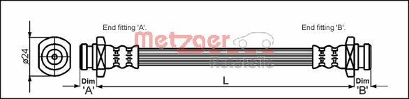 METZGER Brake hose 4114732 4114732 METZGER brake hose for SUZUKI ALTO