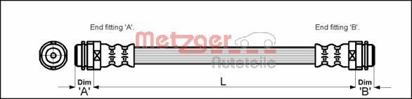 METZGER Tubo freno 4114798 4114798 costo Tubi freno AUDI COUPE METZGER