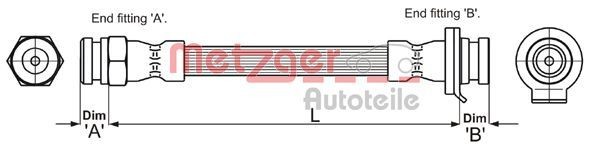METZGER Tubo flexível de travão 4118509 METZGER 4118509 Mangueira de travão Volvo V50 originais