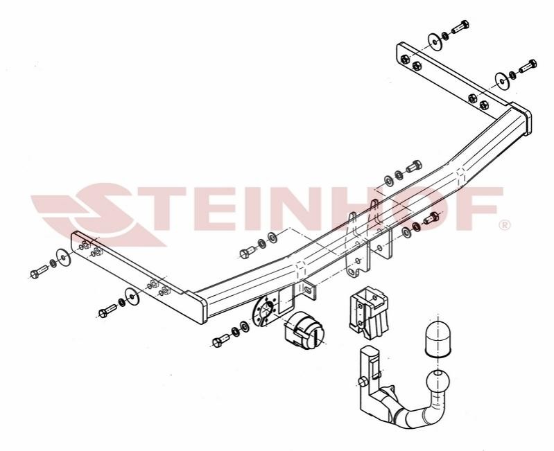 Piekabes āķis STEINHOF V-060/1 STEINHOF V-060/1 Sakabes āķi SKODA ROOMSTER 2013